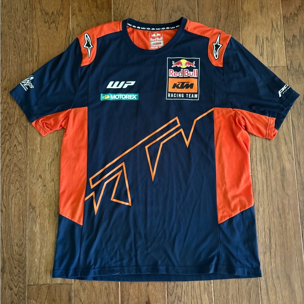 Red Bull KTM Racing Team Shirt Navy & Orange Men's Size XL